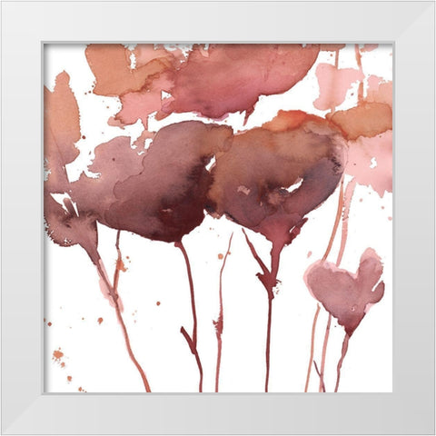 Warm Rainy Wildflowers I White Modern Wood Framed Art Print by Loreth, Lanie
