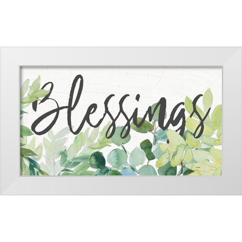Blessings White Modern Wood Framed Art Print by Loreth, Lanie