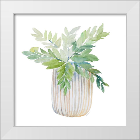 Potted Plant II White Modern Wood Framed Art Print by Loreth, Lanie