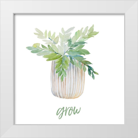 Grow Plant White Modern Wood Framed Art Print by Loreth, Lanie