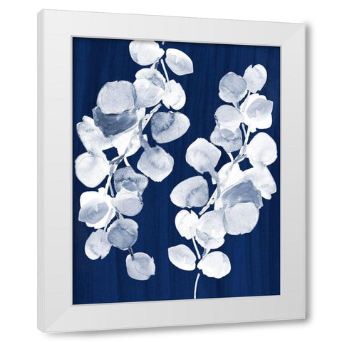 Eucalyptus Leaves on Navy White Modern Wood Framed Art Print by Loreth, Lanie
