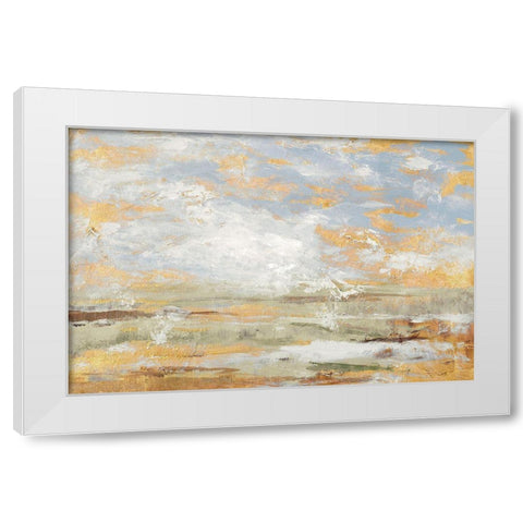 Morning Mood with Gold White Modern Wood Framed Art Print by Loreth, Lanie