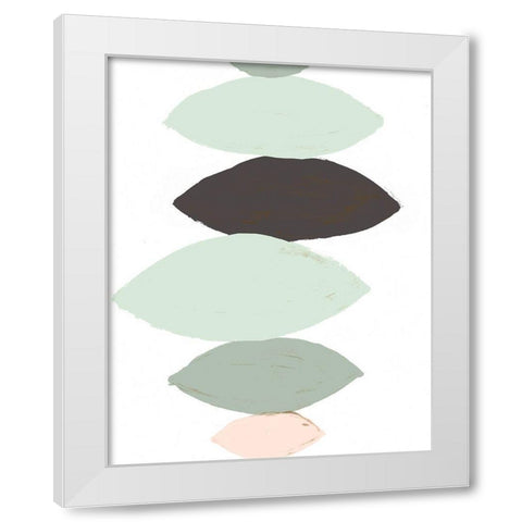 Pastel Pebbles White Modern Wood Framed Art Print by Loreth, Lanie