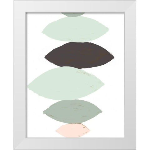Pastel Pebbles White Modern Wood Framed Art Print by Loreth, Lanie