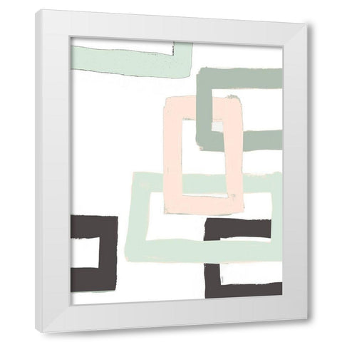 Pastel Blocks II White Modern Wood Framed Art Print by Loreth, Lanie