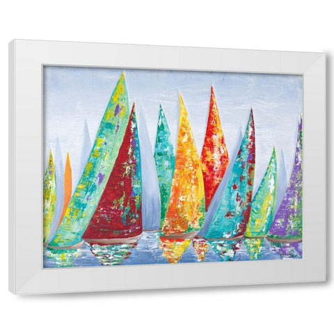 Offshore Sailboat Race White Modern Wood Framed Art Print by Ritter, Gina