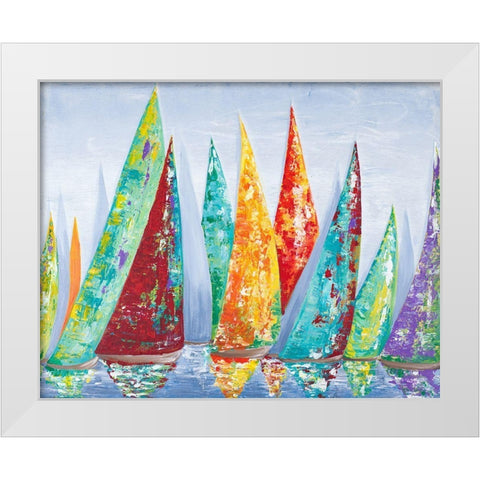 Offshore Sailboat Race White Modern Wood Framed Art Print by Ritter, Gina