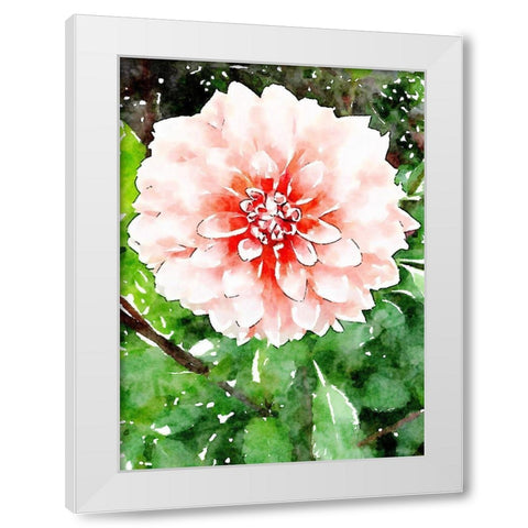Rose Wash Floral White Modern Wood Framed Art Print by Mansfield, Kathy