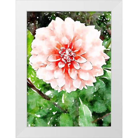 Rose Wash Floral White Modern Wood Framed Art Print by Mansfield, Kathy