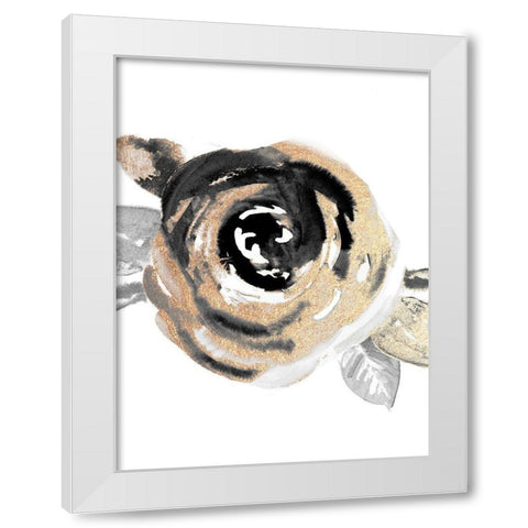 Gold Rosa Salvaje II White Modern Wood Framed Art Print by Pinto, Patricia