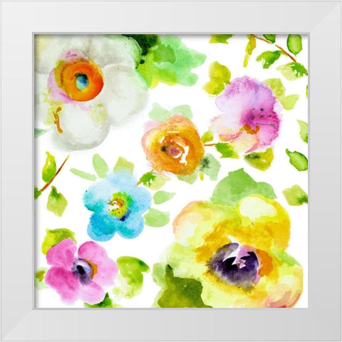 Rosy Vines II White Modern Wood Framed Art Print by Pinto, Patricia