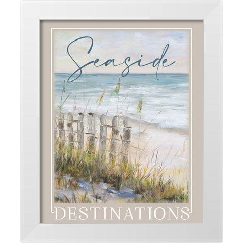 Seaside Destinations White Modern Wood Framed Art Print by DeRice, Julie