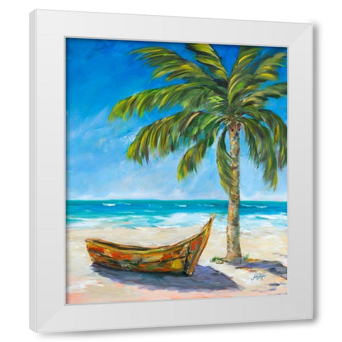 Paradise Trip White Modern Wood Framed Art Print by DeRice, Julie