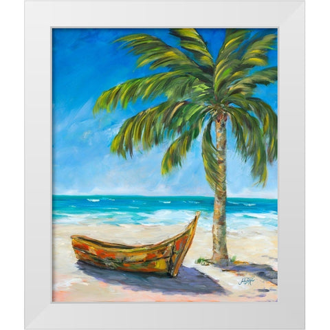 Paradise Trip White Modern Wood Framed Art Print by DeRice, Julie