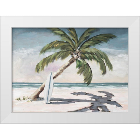 Surfing Paradise White Modern Wood Framed Art Print by DeRice, Julie