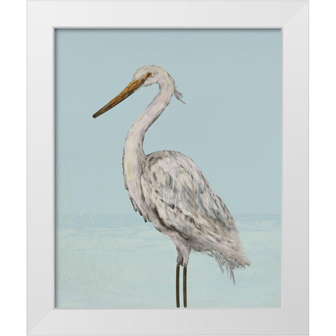 Coastal Heron II White Modern Wood Framed Art Print by DeRice, Julie