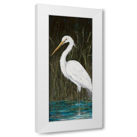 White Egret White Modern Wood Framed Art Print by DeRice, Julie