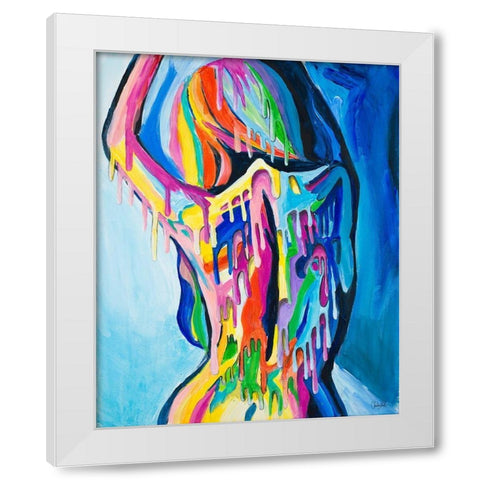 Vibrant Female Figurative White Modern Wood Framed Art Print by Goodrich, Chelsea