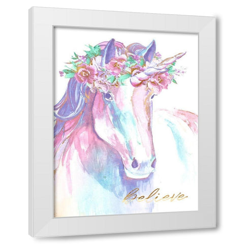 Believe White Modern Wood Framed Art Print by Goodrich, Chelsea