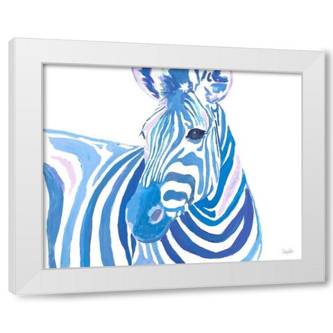 Vibrant Zebra White Modern Wood Framed Art Print by Goodrich, Chelsea