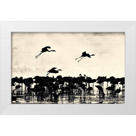Heading East White Modern Wood Framed Art Print by Niassa Lion Project