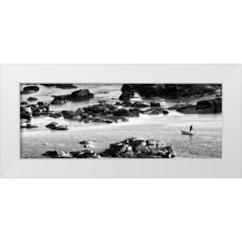 Among the Rocks White Modern Wood Framed Art Print by Niassa Lion Project