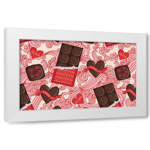Valentine Chocolate White Modern Wood Framed Art Print by Metz, Andi