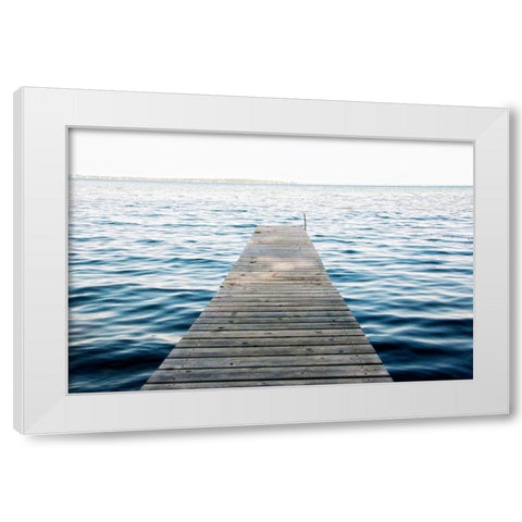 Lake Dock White Modern Wood Framed Art Print by Navas, Emily
