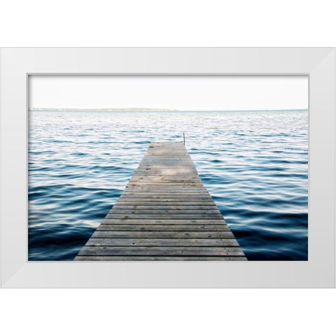 Lake Dock White Modern Wood Framed Art Print by Navas, Emily