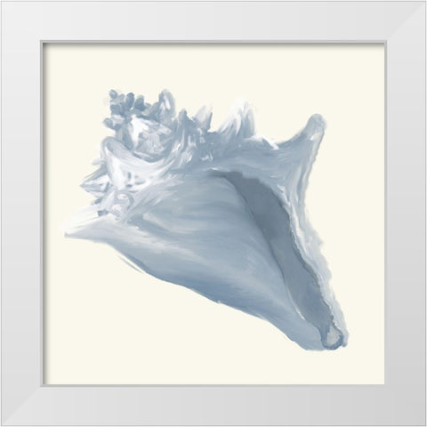 Blue Conch Shell on Cream White Modern Wood Framed Art Print by DeRice, Julie