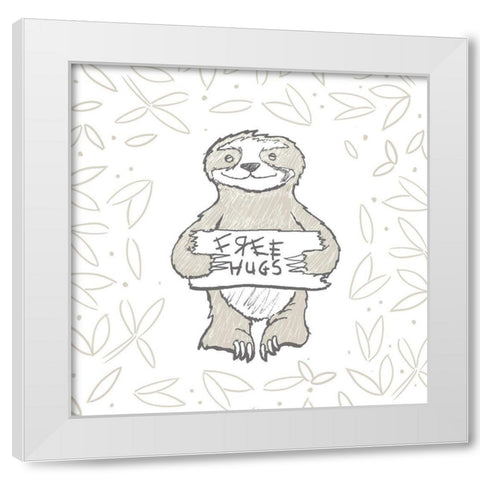 Animal Hugs I White Modern Wood Framed Art Print by Edwins, Hugo