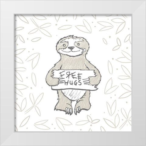 Animal Hugs I White Modern Wood Framed Art Print by Edwins, Hugo