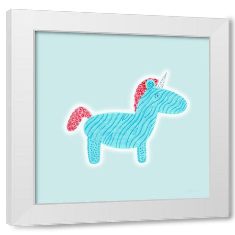Unicorn Love White Modern Wood Framed Art Print by Edwins, Hugo