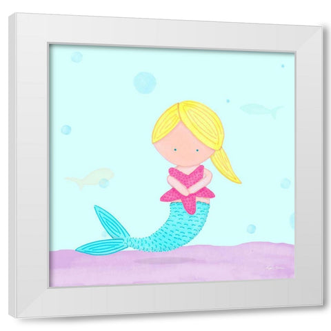 Mermaid I White Modern Wood Framed Art Print by Edwins, Hugo
