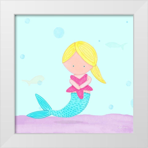Mermaid I White Modern Wood Framed Art Print by Edwins, Hugo