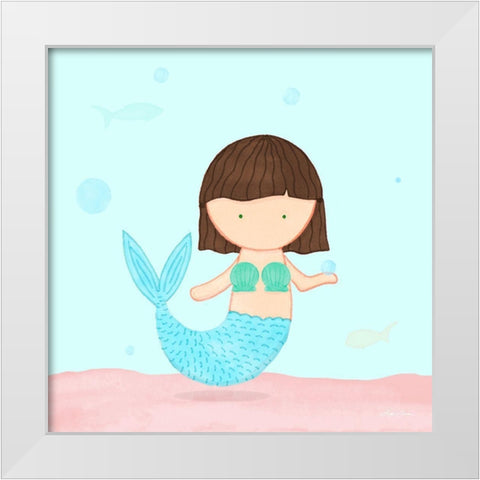 Mermaid II White Modern Wood Framed Art Print by Edwins, Hugo
