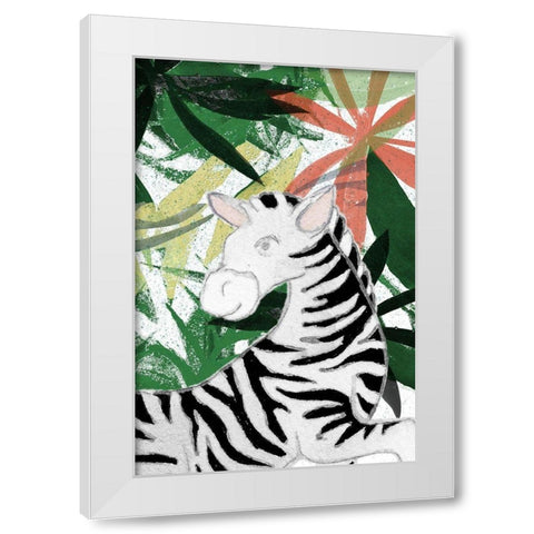 Hidden Zebra White Modern Wood Framed Art Print by Medley, Elizabeth