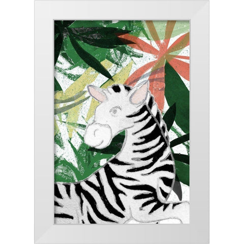 Hidden Zebra White Modern Wood Framed Art Print by Medley, Elizabeth
