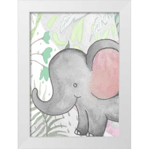 Ele in the Tropics White Modern Wood Framed Art Print by Medley, ElizabetH