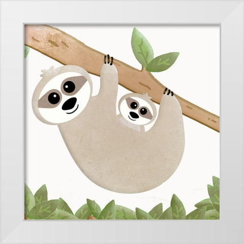 Hanging Out White Modern Wood Framed Art Print by Quach, Anna