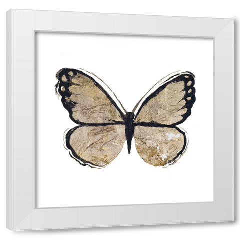 Flutter Gold II White Modern Wood Framed Art Print by Medley, Elizabeth