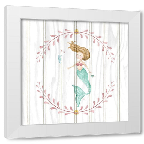 Mermaid on Wood II White Modern Wood Framed Art Print by Metz, Andi
