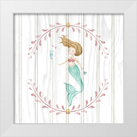 Mermaid on Wood II White Modern Wood Framed Art Print by Metz, Andi