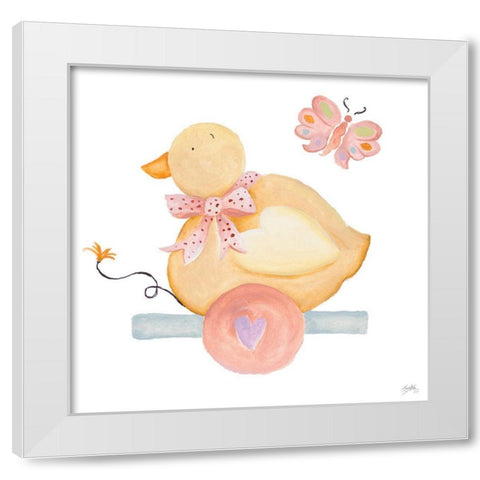 Whimsical Duck White Modern Wood Framed Art Print by Medley, Elizabeth