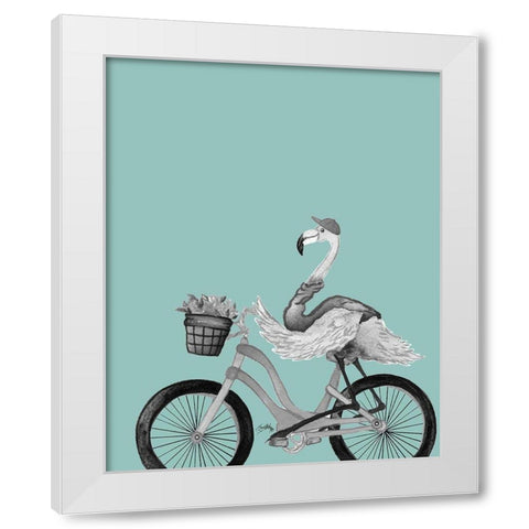 What A Wild Ride On Teal I White Modern Wood Framed Art Print by Medley, Elizabeth