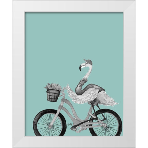 What A Wild Ride On Teal I White Modern Wood Framed Art Print by Medley, Elizabeth