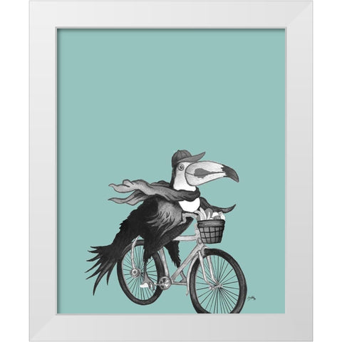 What a Wild Ride on Teal II White Modern Wood Framed Art Print by Medley, Elizabeth