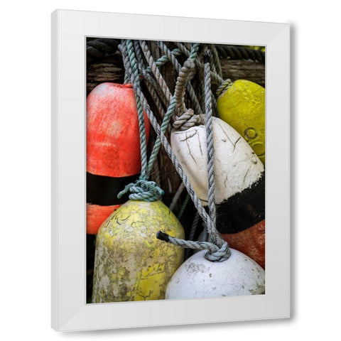 Boat Bumpers I White Modern Wood Framed Art Print by Amos, Andy