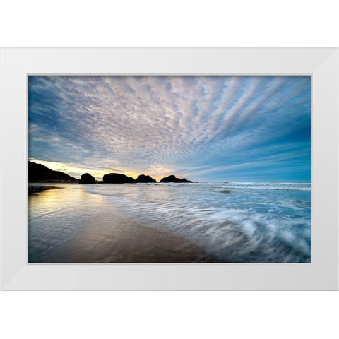 Cloudy Coast White Modern Wood Framed Art Print by Amos, Andy