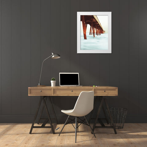 Pacific Pier White Modern Wood Framed Art Print by Bill Carson Photography